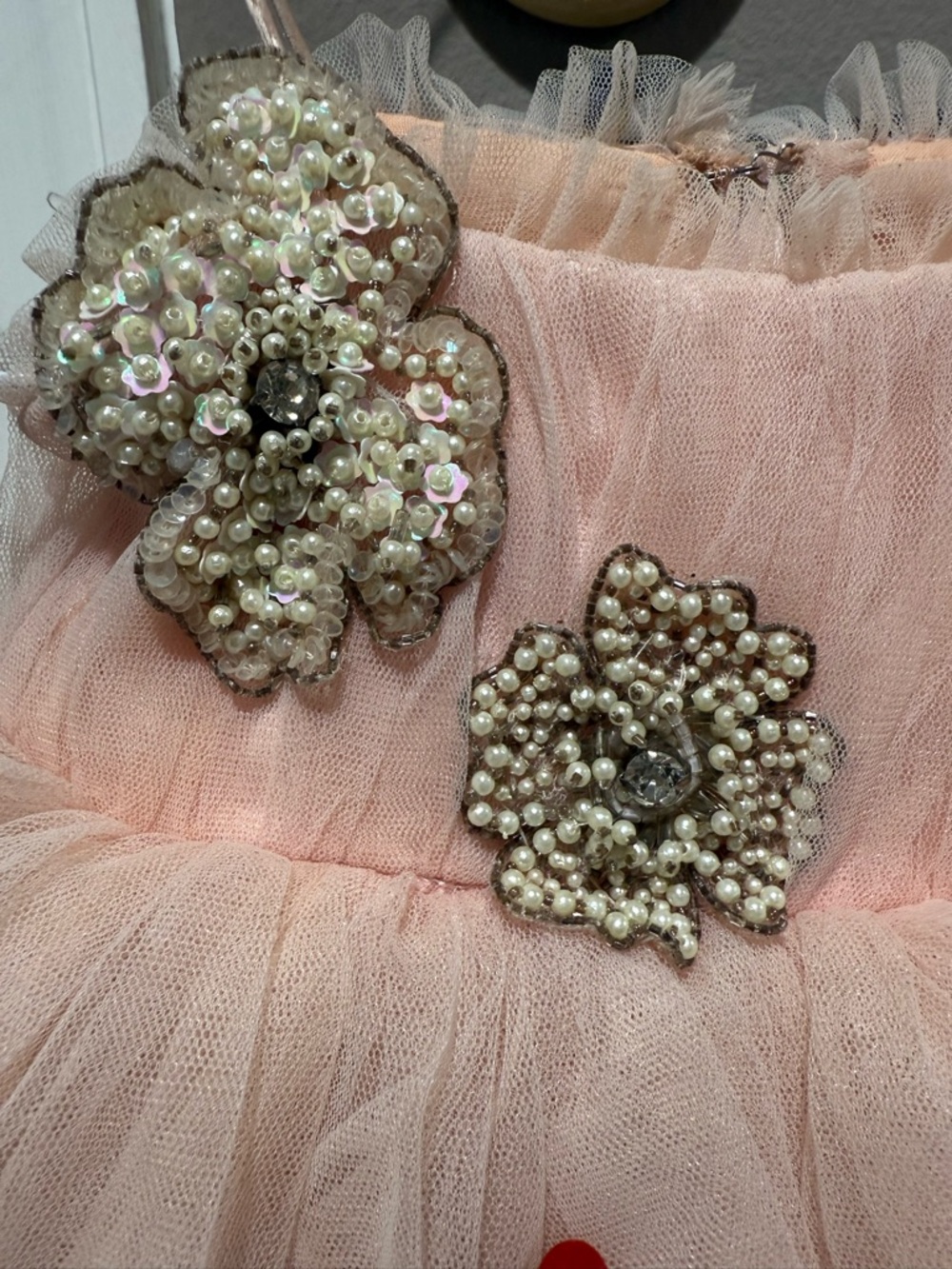 Blush pink tulle baby girl dress - Picture 3 of 4